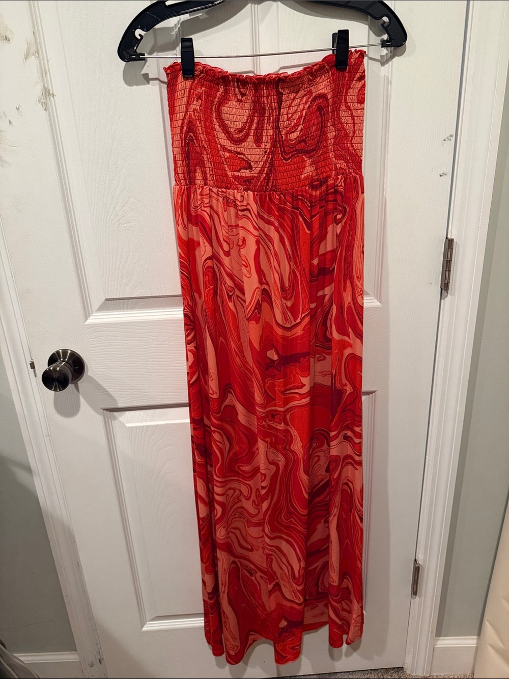 Michael Kors Red and Pink Smocked Top